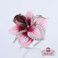 انگشتر نقره طرح گل
