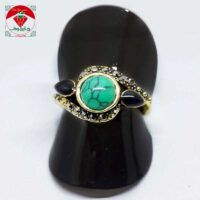 انگشتر برنج نگین فیروزه ای