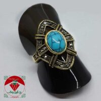 انگشتر برنج نگین فیروزه ای سلطنتی