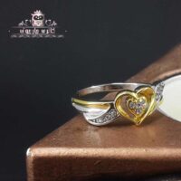 انگشتر دورنگ طرح قلب