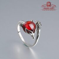 انگشتر زنانه نقره طرح فاکس