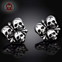 گوشواره طرح سه اسکلت استیل