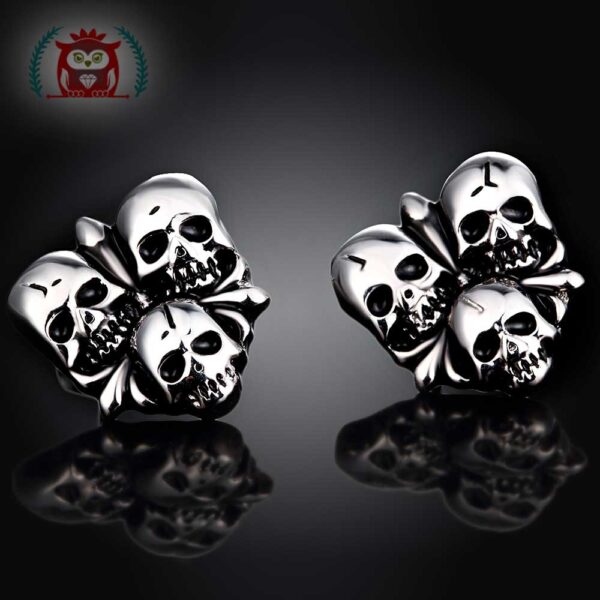 گوشواره طرح سه اسکلت استیل