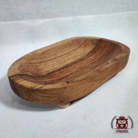 ظرف پذیرایی چوبی بیضی دستساز سایز 2 کد H24