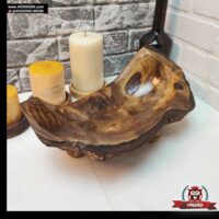 ظرف چوبی پذیرایی لوکس طرح کشکول مدل FD6-12