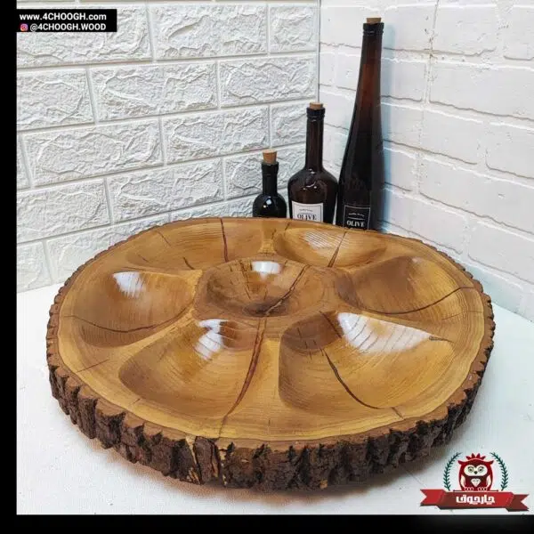 ظرف پذیرایی چوبی 7خانه روستیک مدل SV8-25