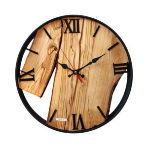 ساعت دیواری چوبی روستیک قطر 40 سانت کد 40008