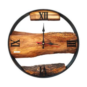 ساعت دیواری چوبی روستیک قطر 40 سانت کد 40011