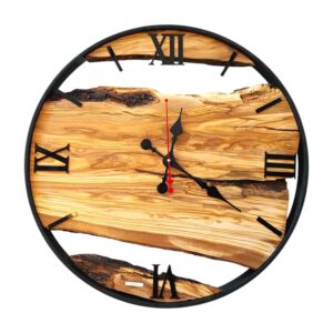 ساعت دیواری چوبی روستیک قطر 60 سانت کد 60014