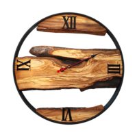 ساعت دیواری چوبی روستیک قطر 60 سانت کد 60016